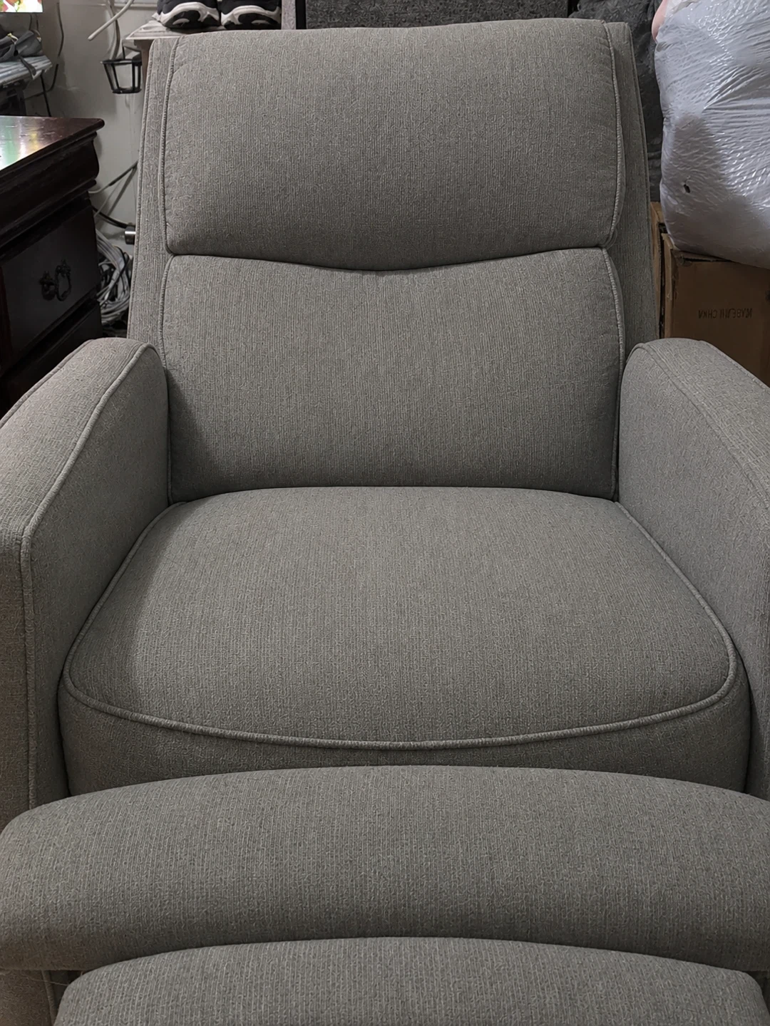 Gray Fabric Recliner Chair- lazy boy
