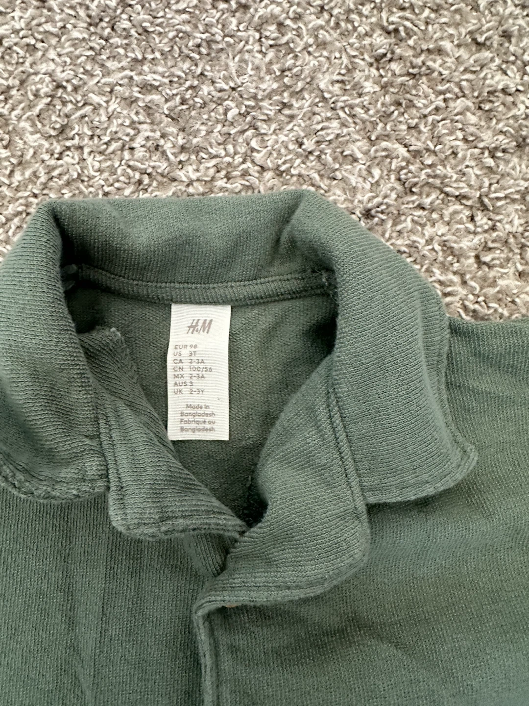 H&M Green Button-Up Shirt & Shorts Set 2-3Y - photo 2