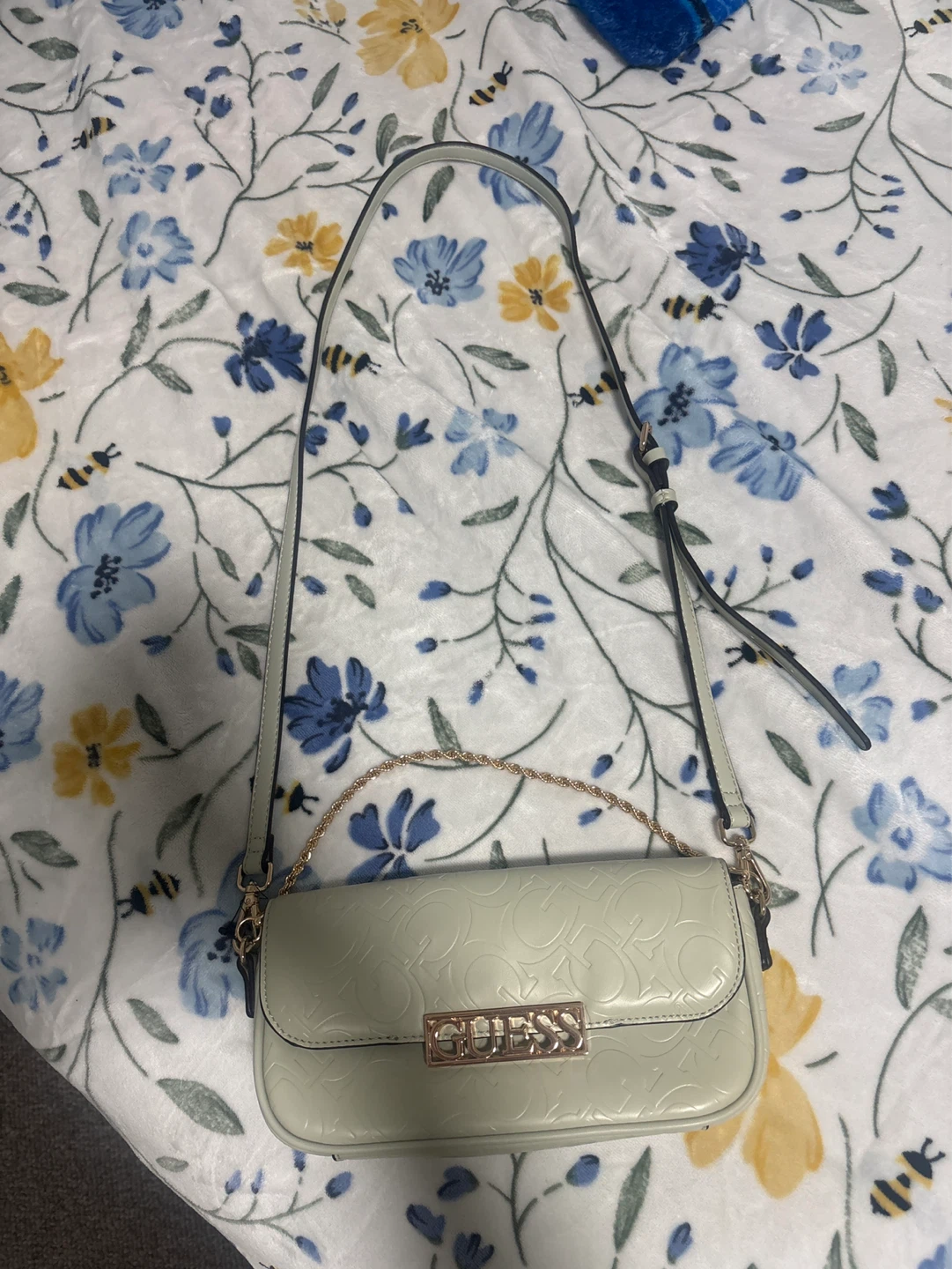 GUESS Light Green Embossed Shoulder Bag - photo 2