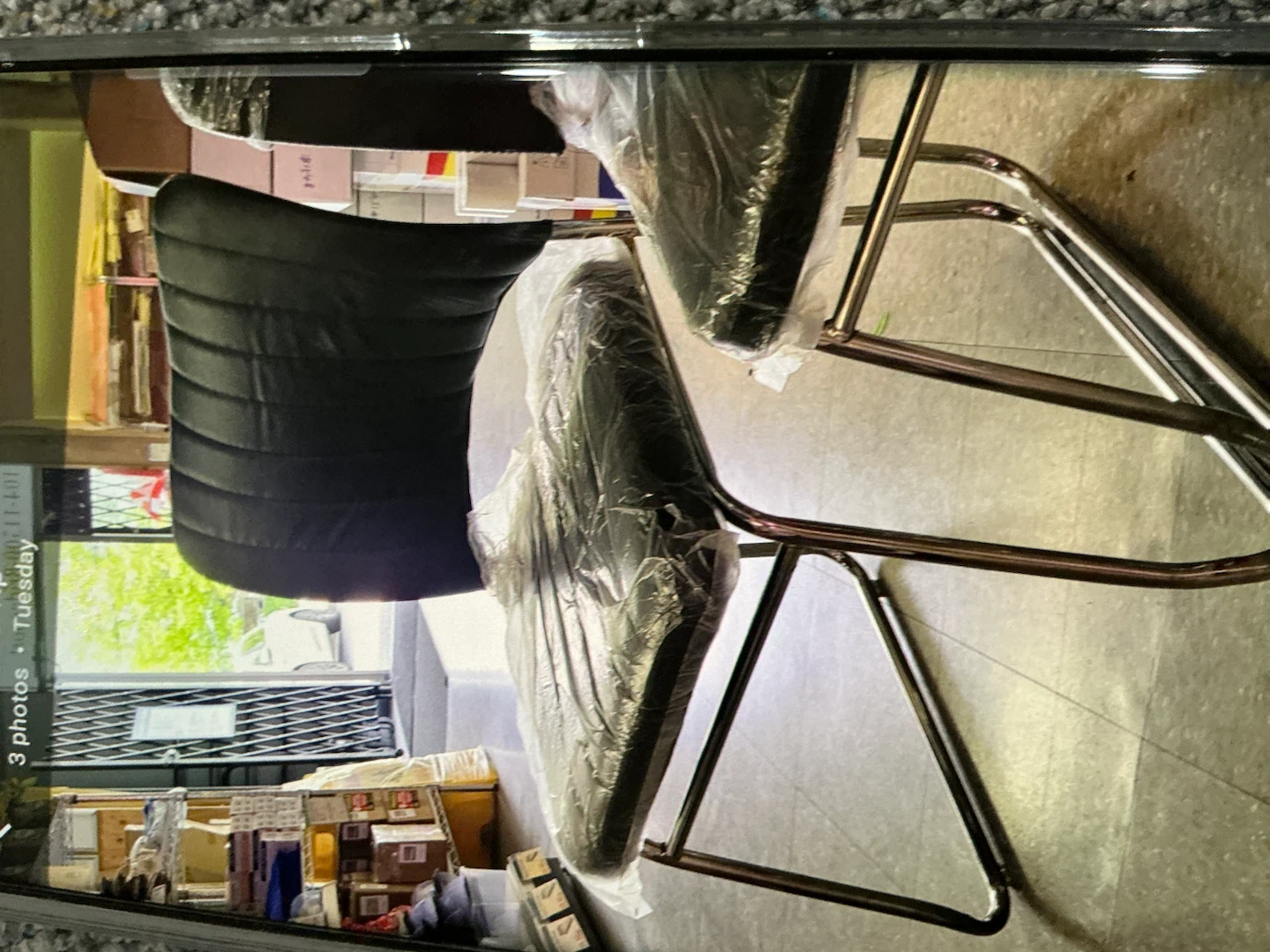 Black Leatherette Chair - photo 2