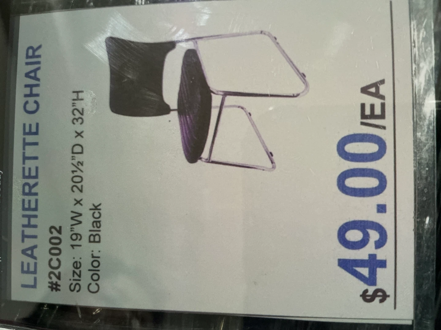 Black Leatherette Chair - photo 3