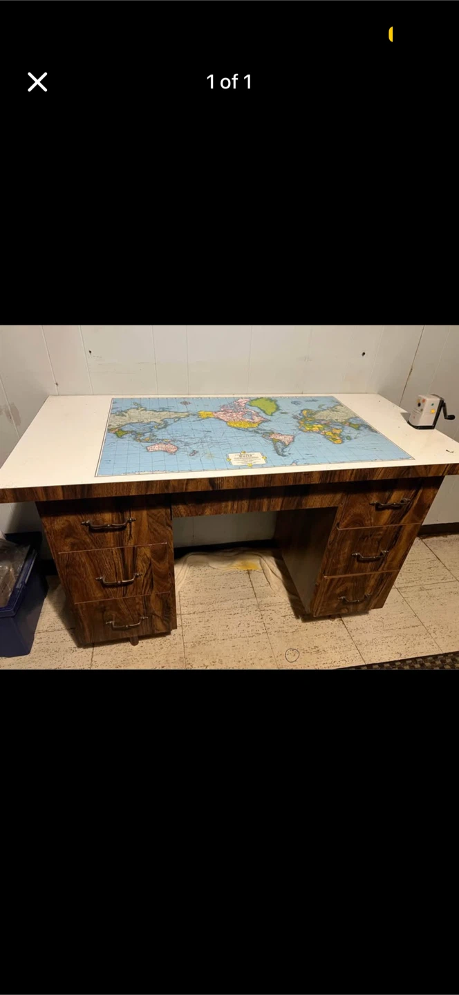 Vintage World Map Desk