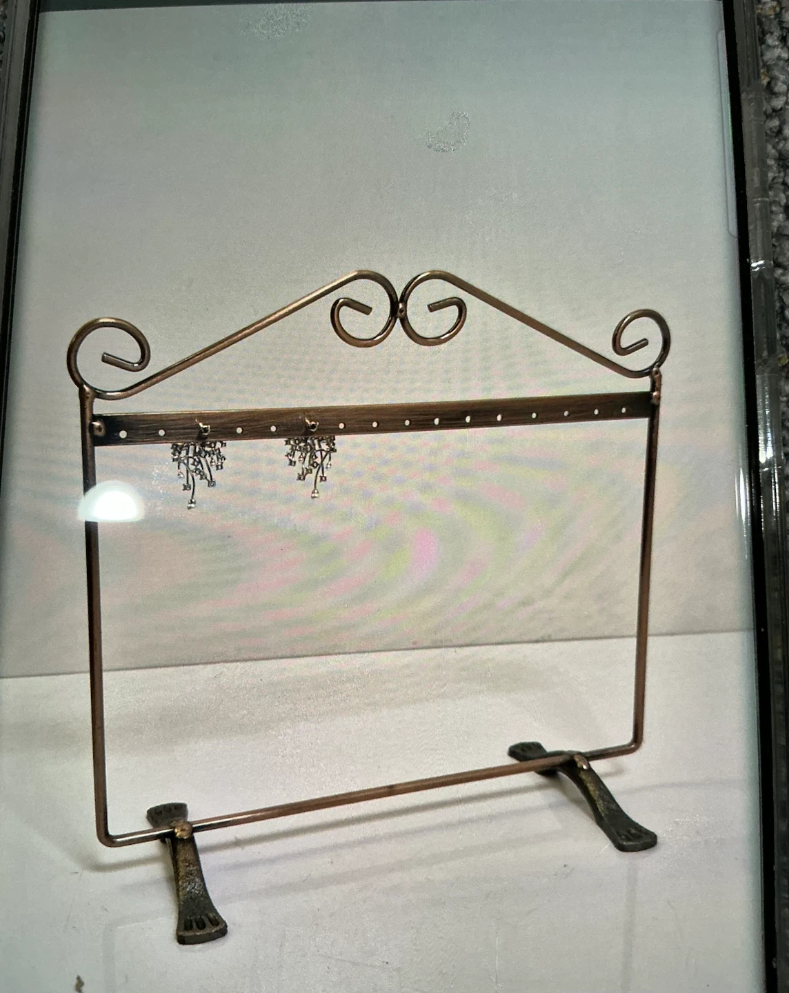 Bronze coloured metal jewellery stand