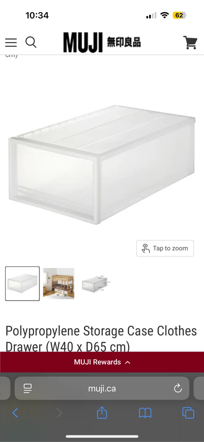 MUJI Polypropylene Storage Case Clothes Drawer