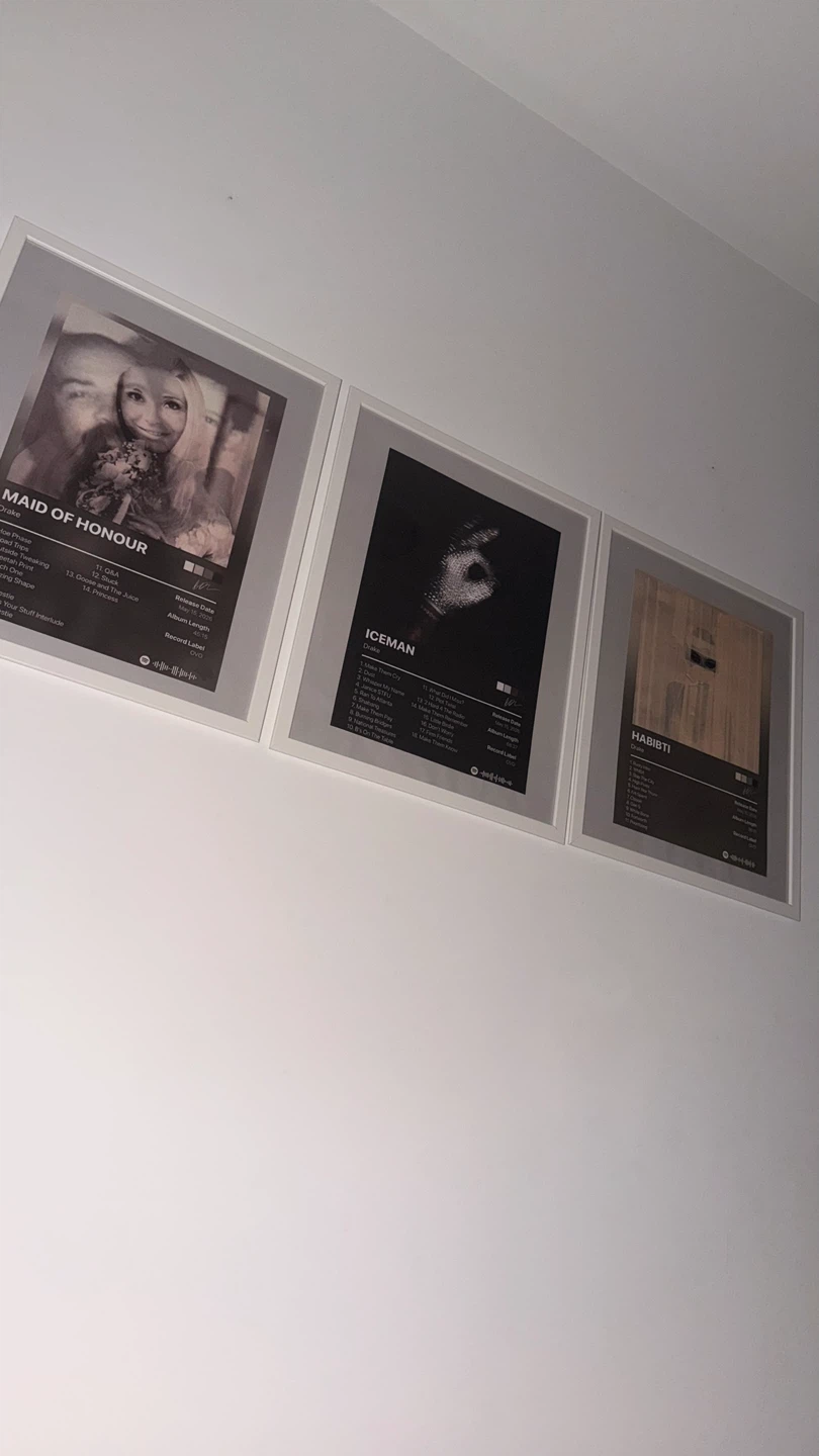 Set of 3 Framed Drake Album Posters