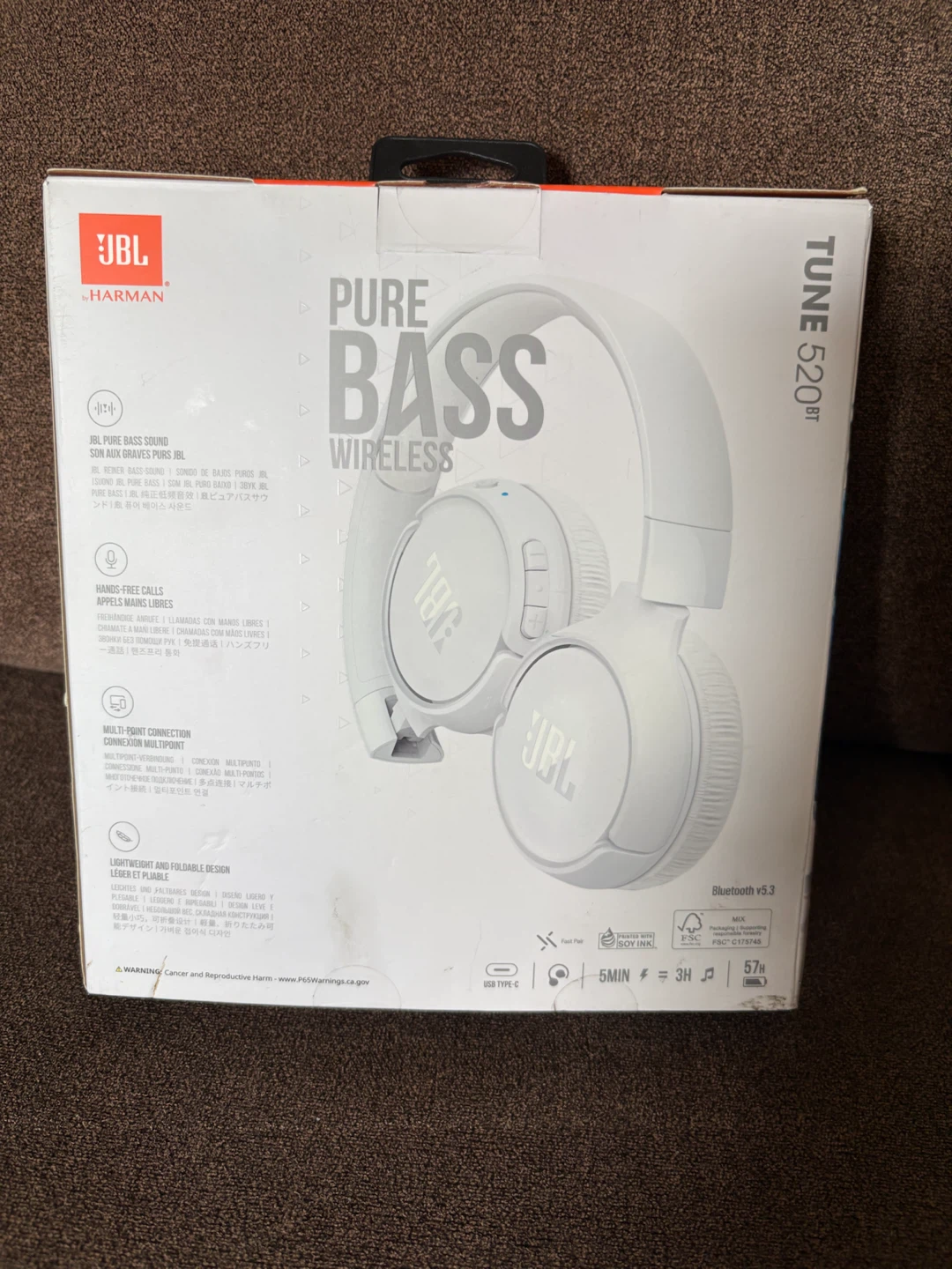 New JBL Tune 520BT - Wireless On-Ear White Headphones - photo 2