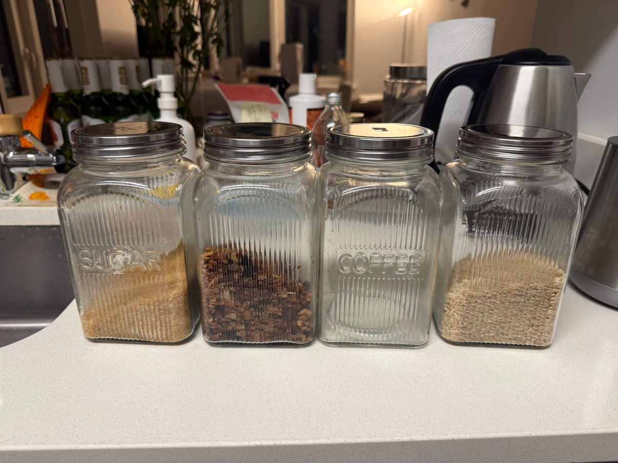 Glass Canister Set - Sugar, Tea, coffee, etc