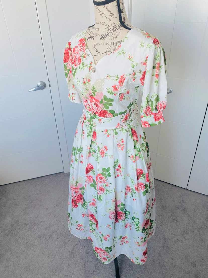 White Floral Midi Dress - photo 2