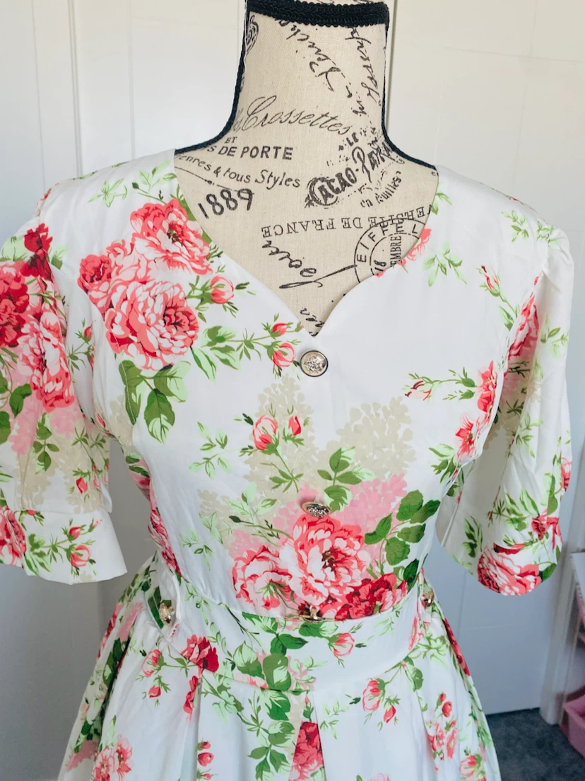 White Floral Midi Dress - photo 3