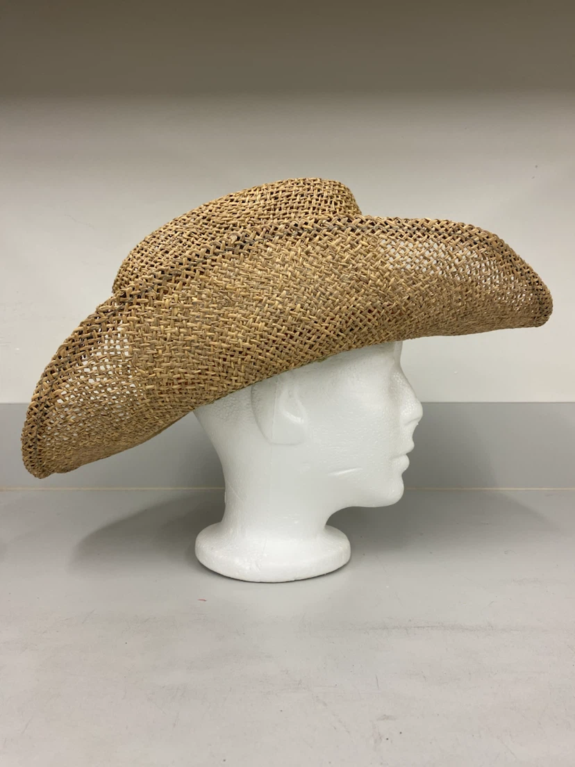 Straw Cowboy Hat with Leather Band - photo 3