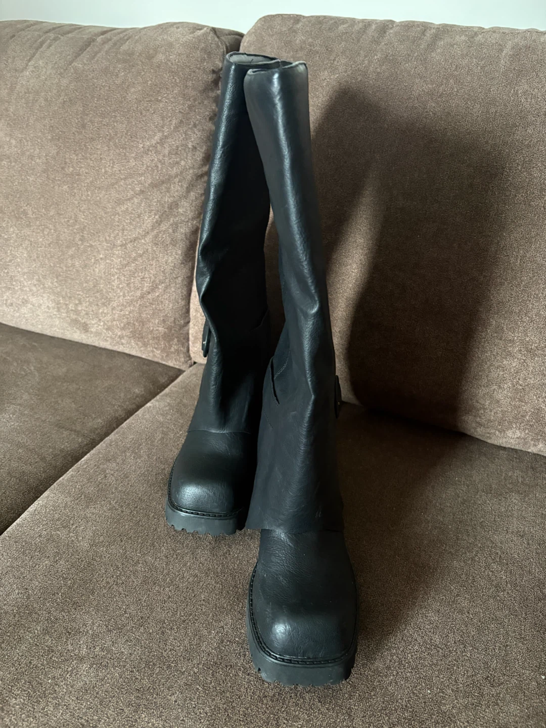New Black Teaieui  Faux Leather Motorcycle/Biker Boots  Size 8.5 - photo 3