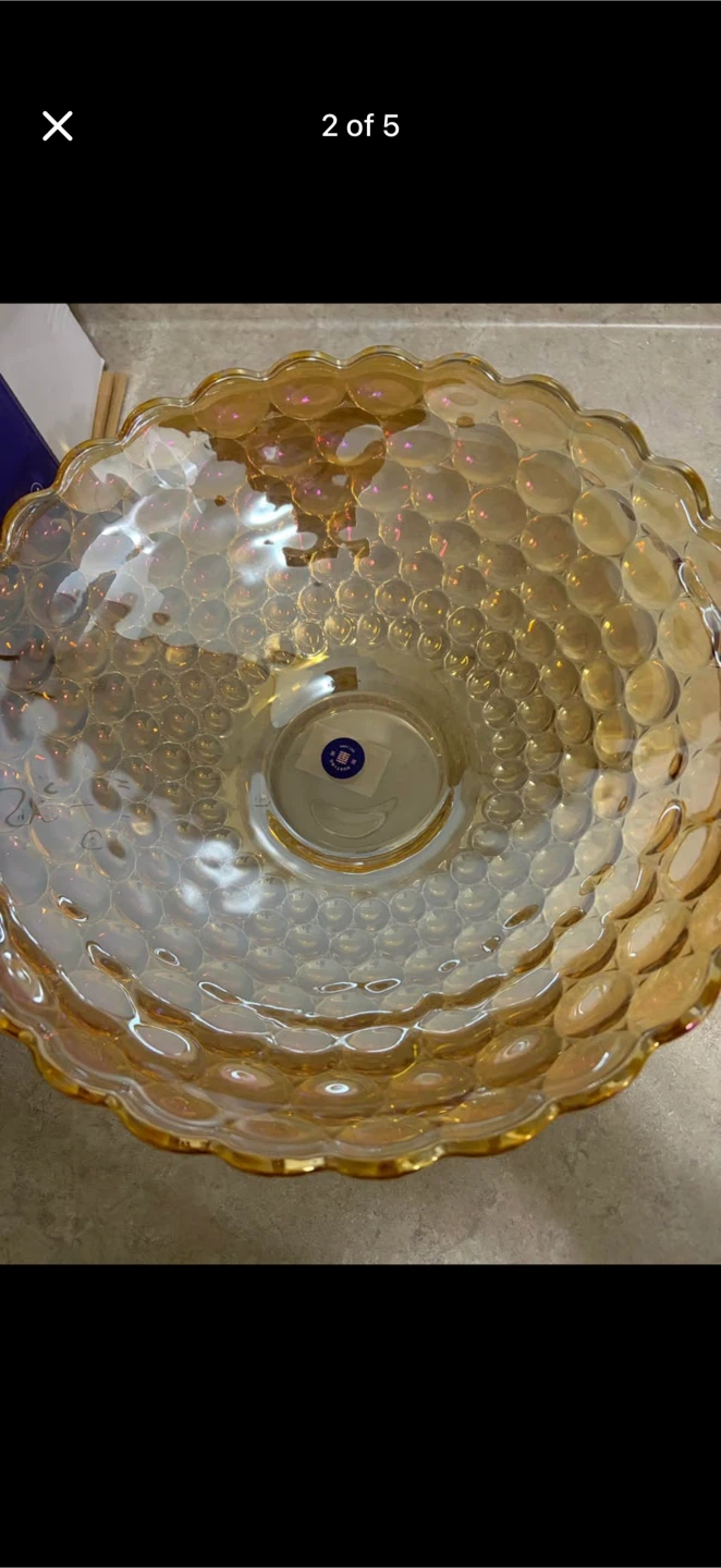 Huaying Amber Bubble Glass Fruit Bowl - photo 2