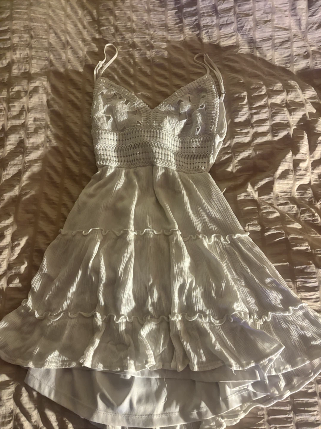 White mini babydoll dress