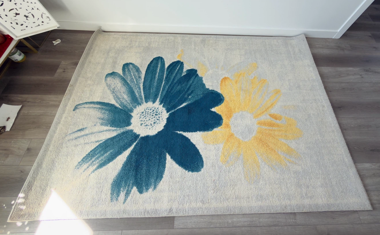 5x8 Area Rug (Teal & Yellow Floral) - photo 3