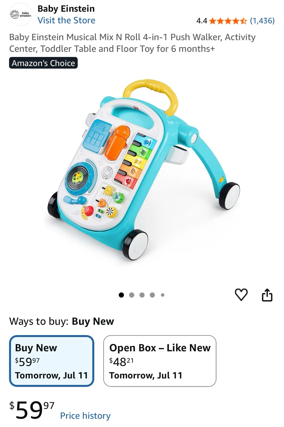 Baby Einstein Musical Mix N Roll 4-in-1 Push Walker