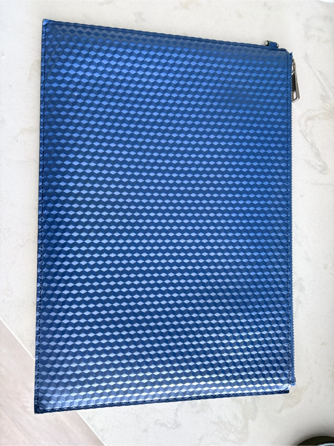 Blue Textured Clutch Bag