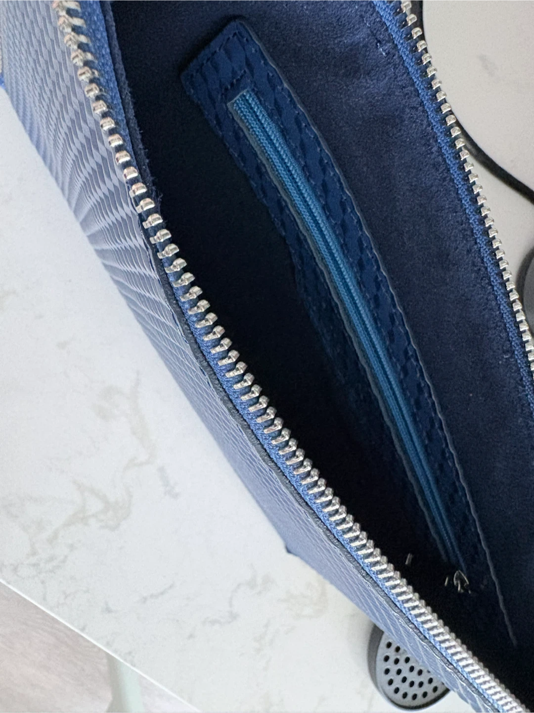 Blue Textured Clutch Bag - photo 2