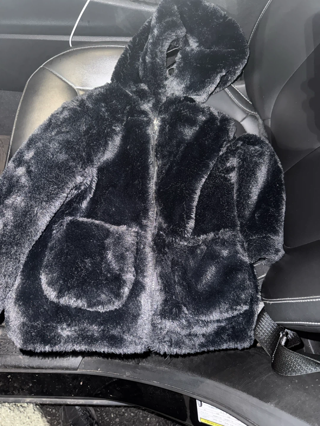 Urban Republic Black Faux Fur Hooded Jacket