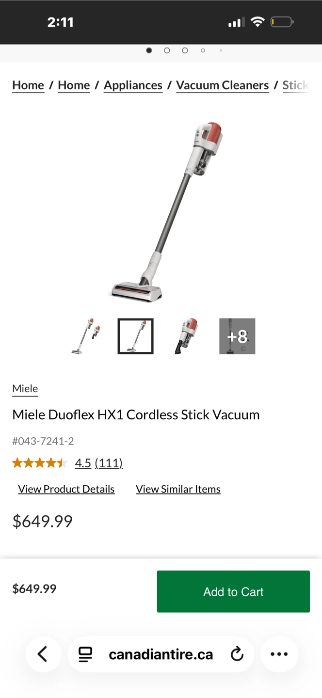 Miele Duoflex HX1 Cordless Stick Vacuum