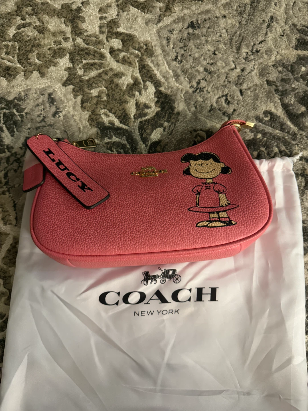 Coach x Peanuts Lucy Mini Shoulder Bag - Pink Pebble Leather
