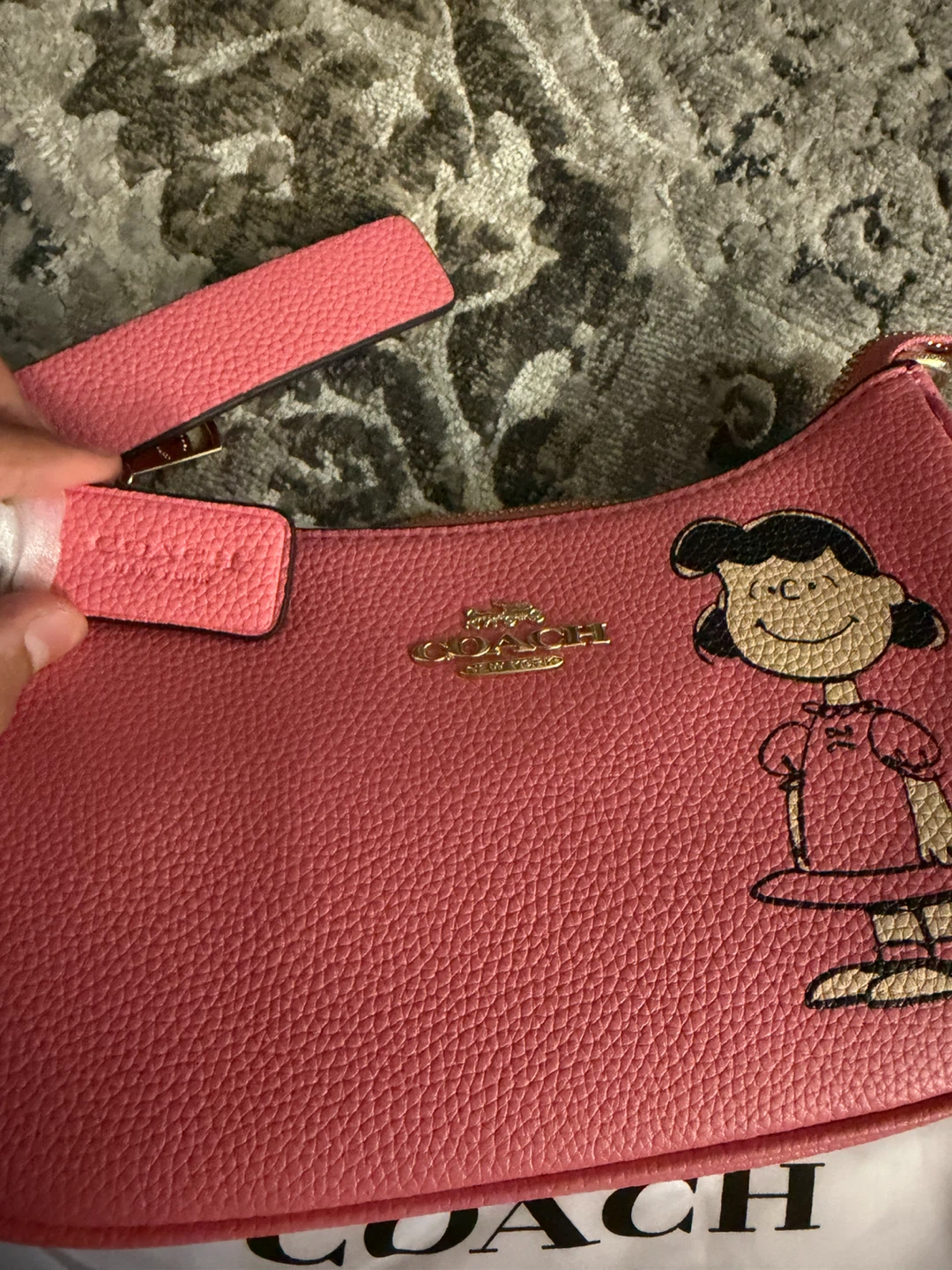Coach x Peanuts Lucy Mini Shoulder Bag - Pink Pebble Leather - photo 2