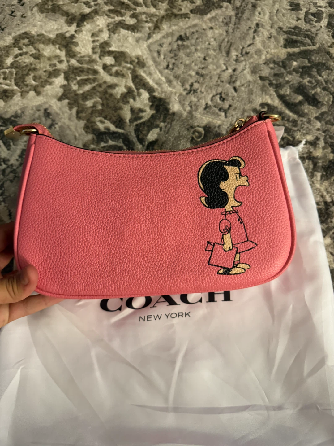 Coach x Peanuts Lucy Mini Shoulder Bag - Pink Pebble Leather - photo 3