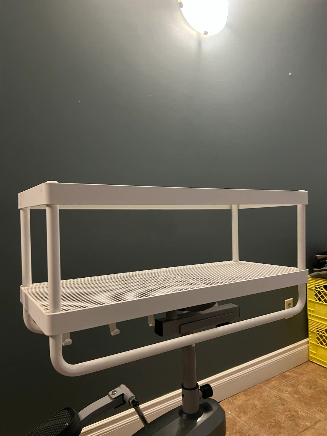 Ikea White 2-Tier Shelf with Hooks