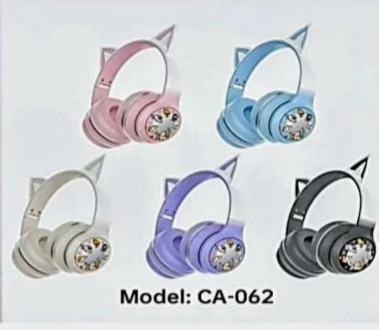 Wireless Cat Ear Headphones Model CA-062 with RGB Light