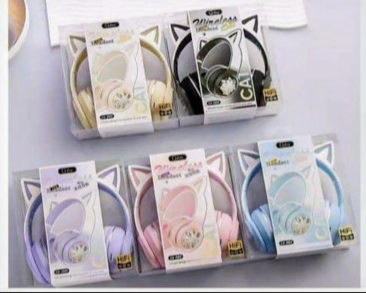 Wireless Cat Ear Headphones Model CA-062 with RGB Light - photo 2