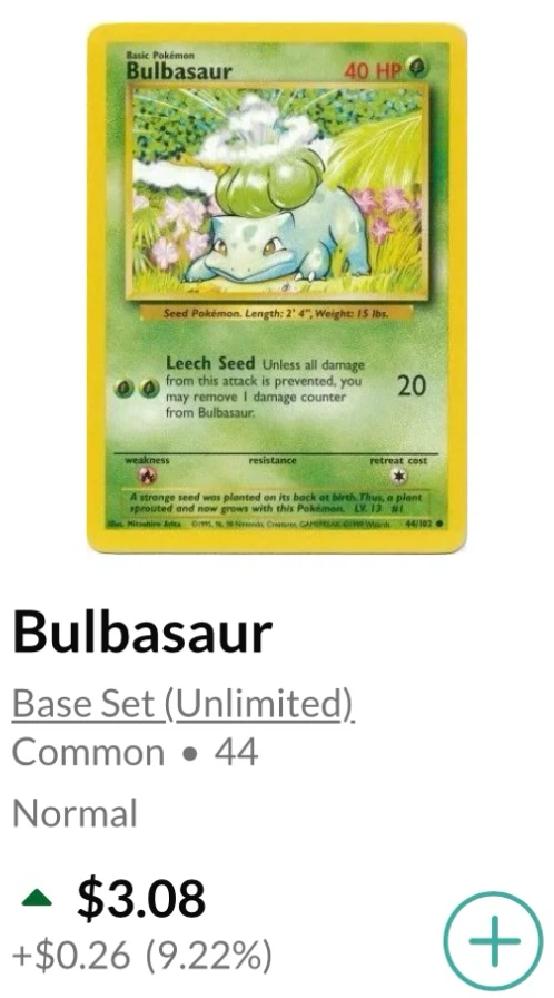 Bulbasaur • Pokémon Base Set (Unlimited) *** - photo 3