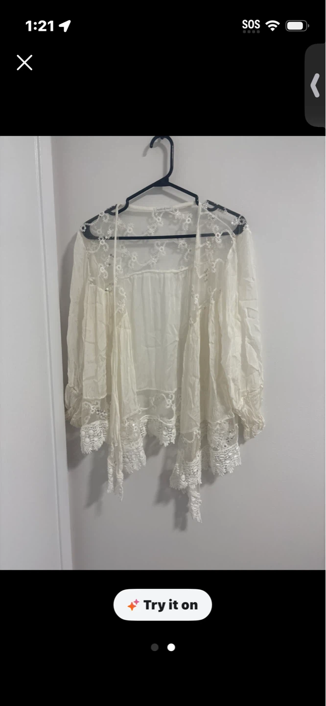 Sheer Lace Kimono Cardigan