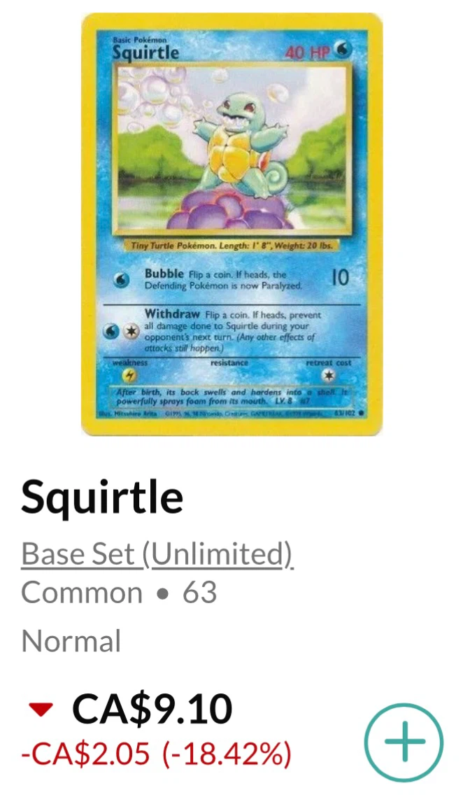 Squirtle • Pokémon Base Set (Unlimited) *** - photo 3
