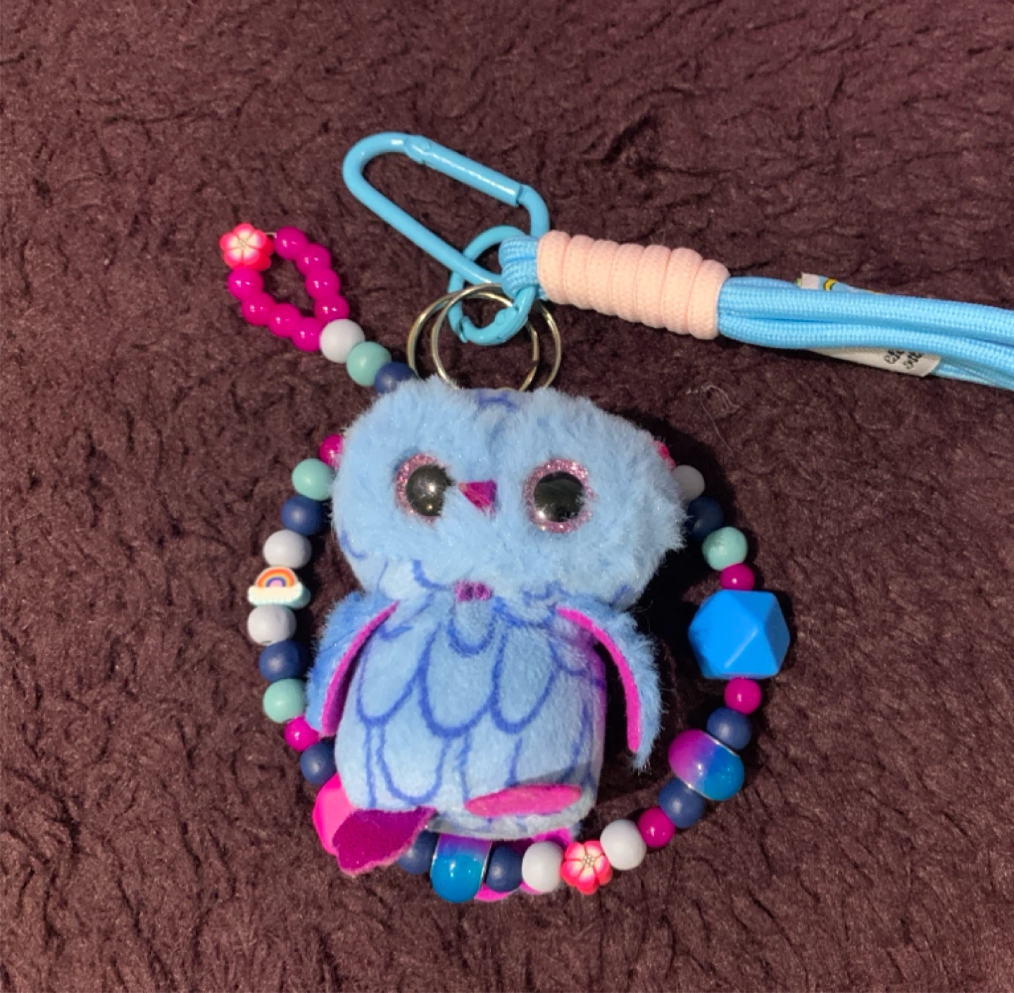Beaded Keychain Set with Owl Charm - photo 2