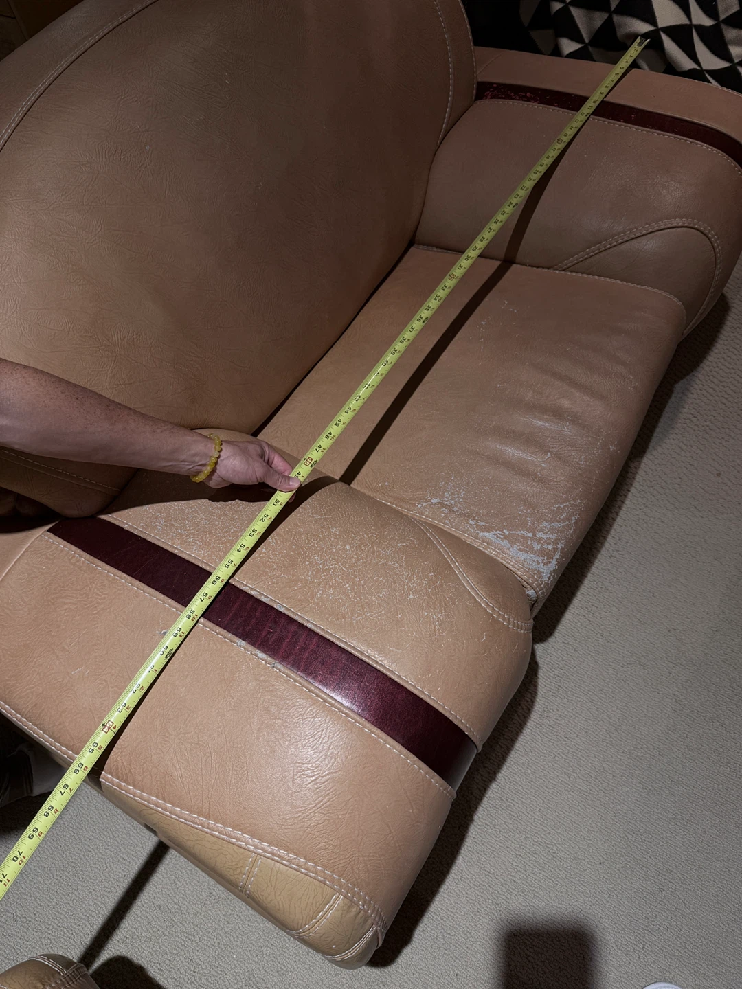 Set of 3 Tan Leather Sofa Section - photo 2