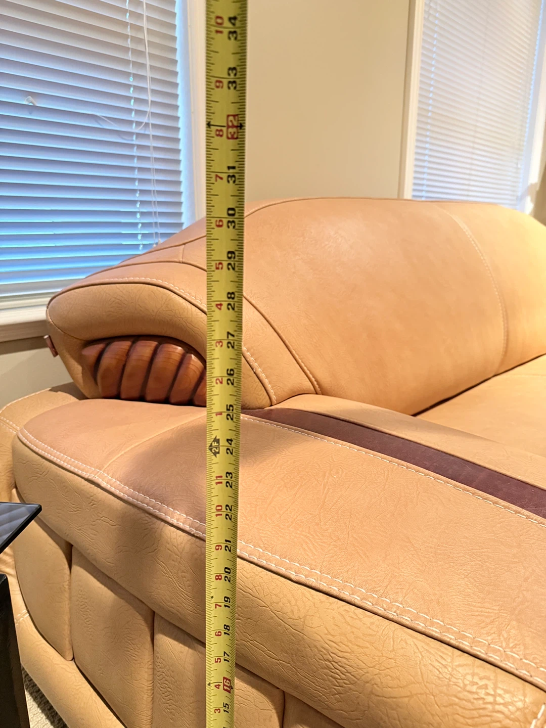 Set of 3 Tan Leather Sofa Section - photo 4