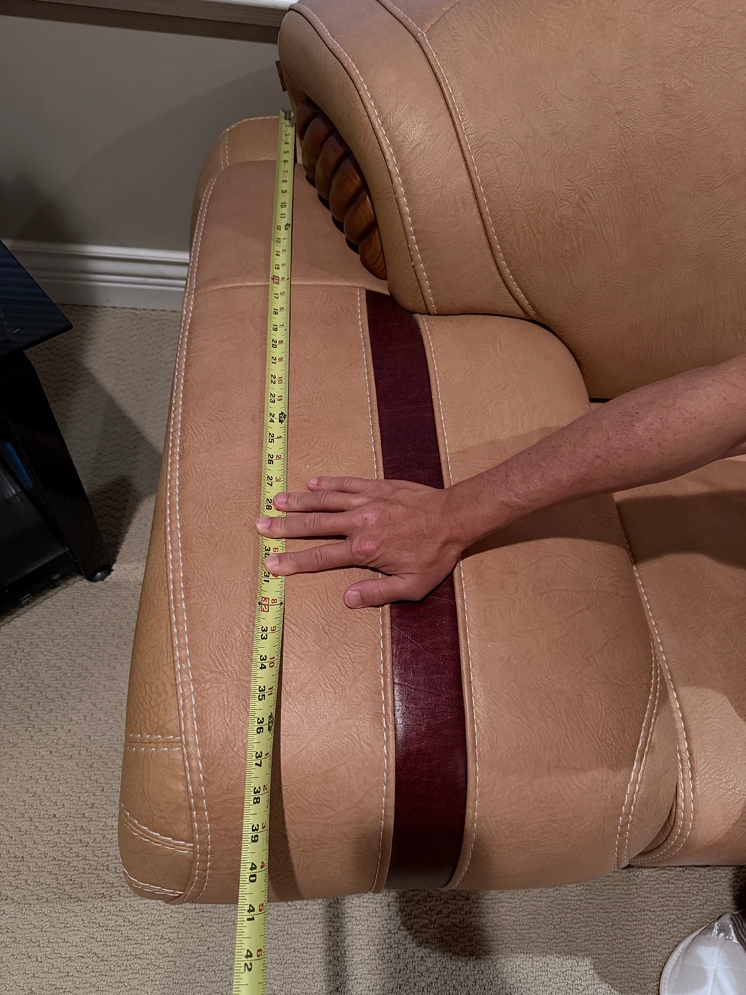 Set of 3 Tan Leather Sofa Section - photo 5