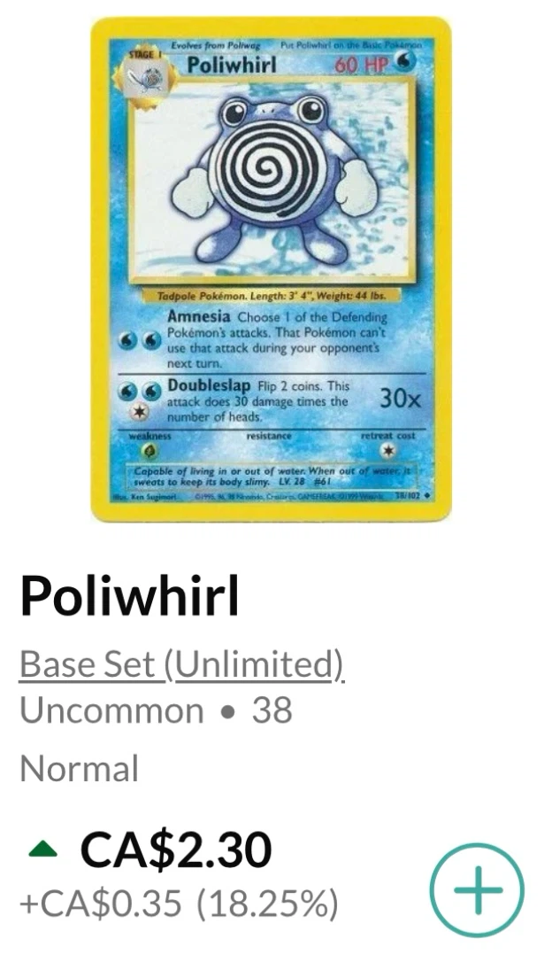 Poliwhirl • Pokémon Base Set (Unlimited) *** - photo 3