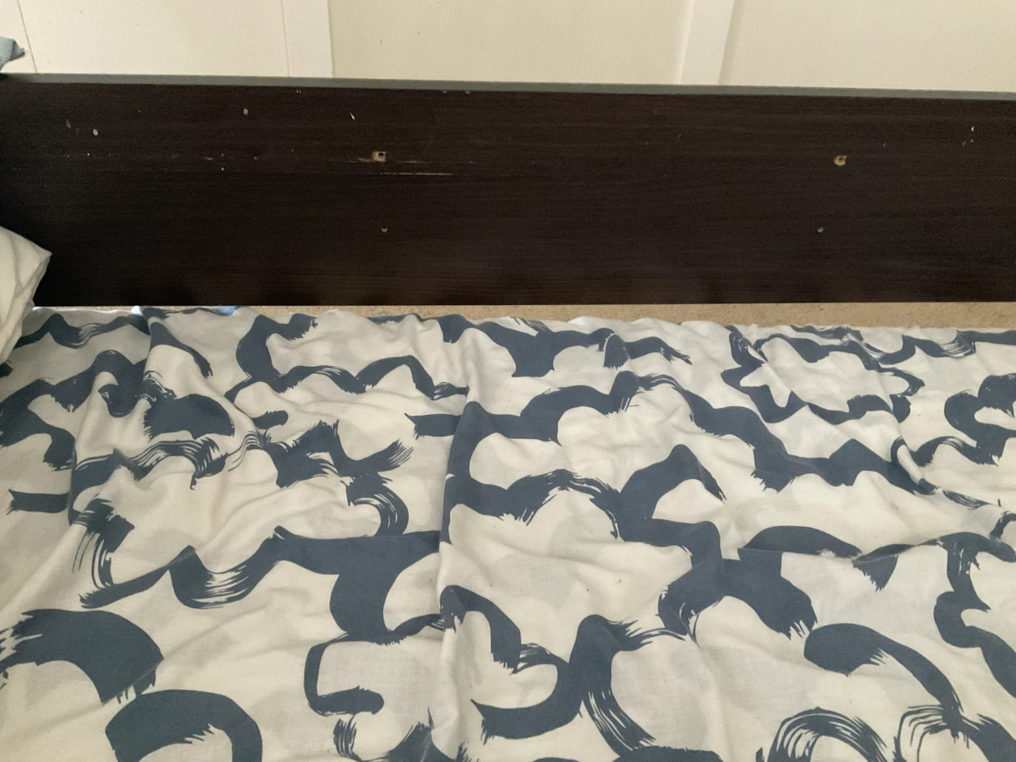 Dark Brown Wooden Bed Frame - photo 3