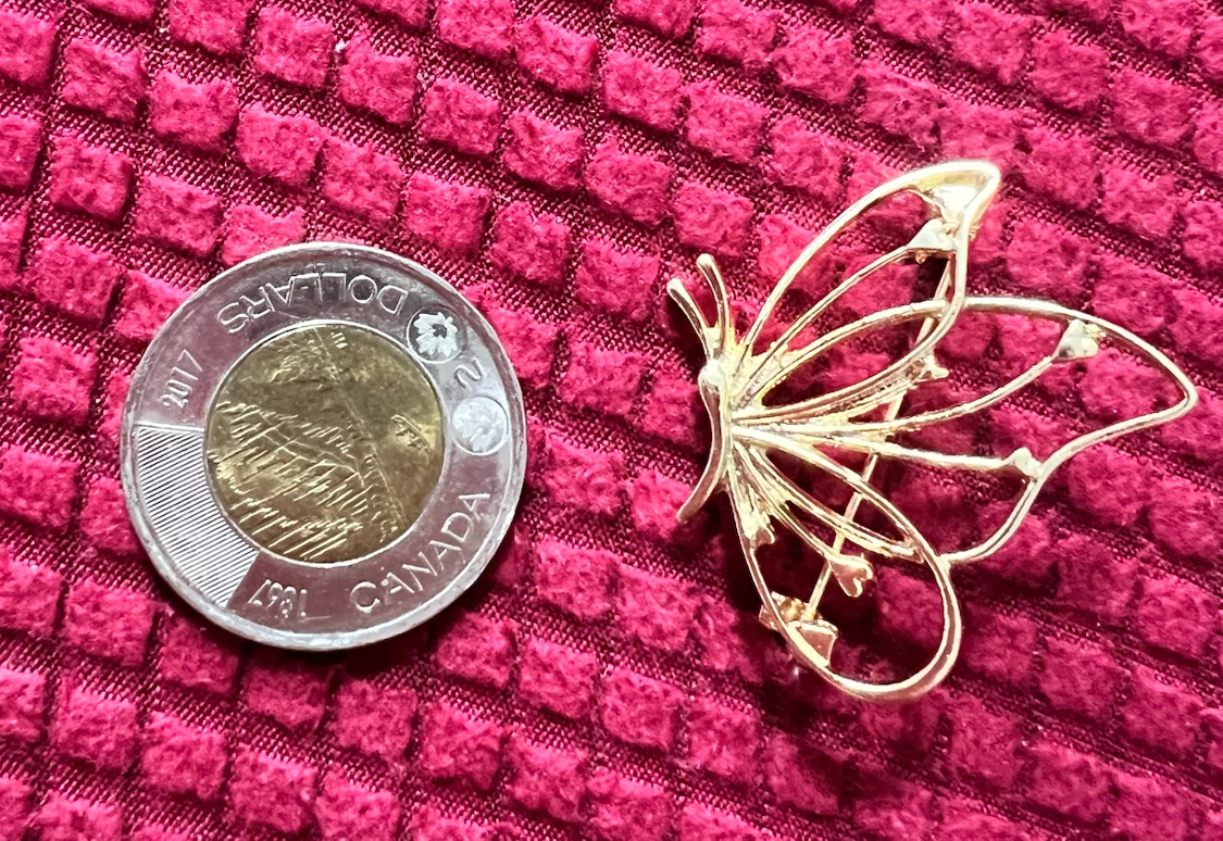 Gold Tone Butterfly Brooch - photo 2