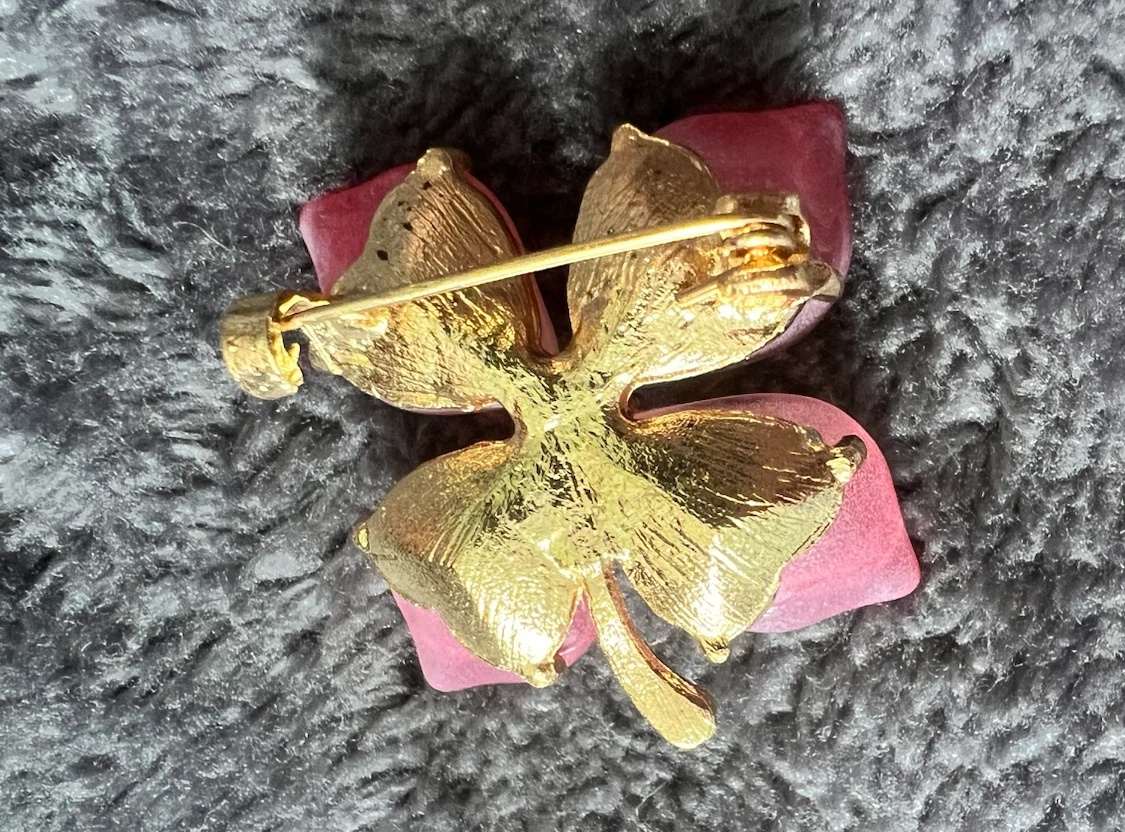 Pink flower Brooch - photo 3