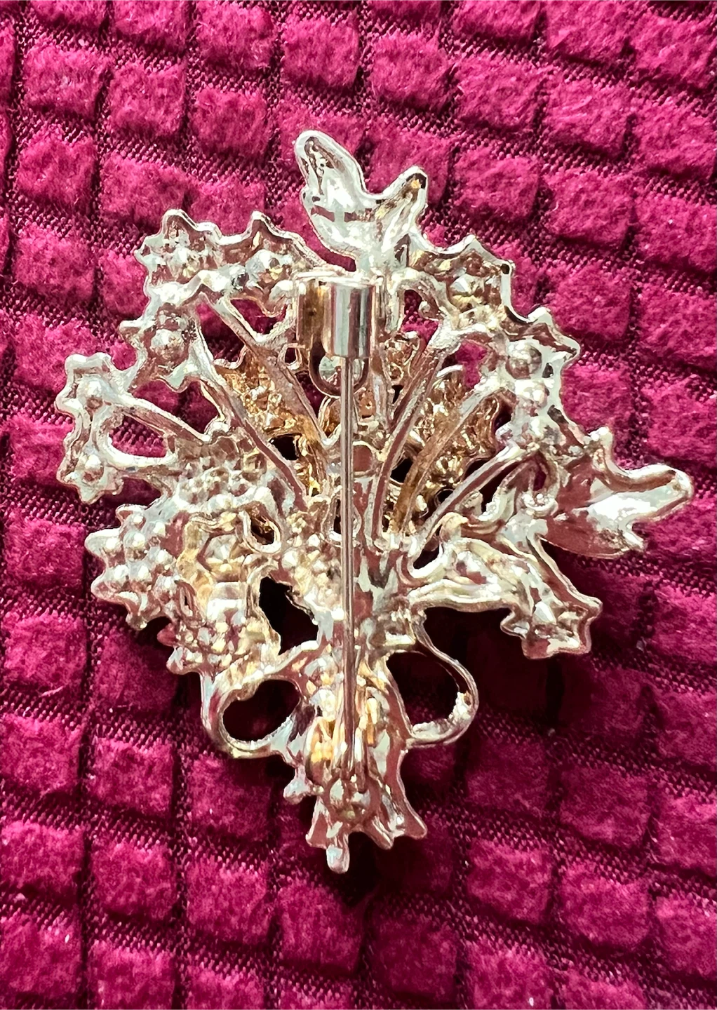 Gold-tone Brooch with Clear Stones - photo 2