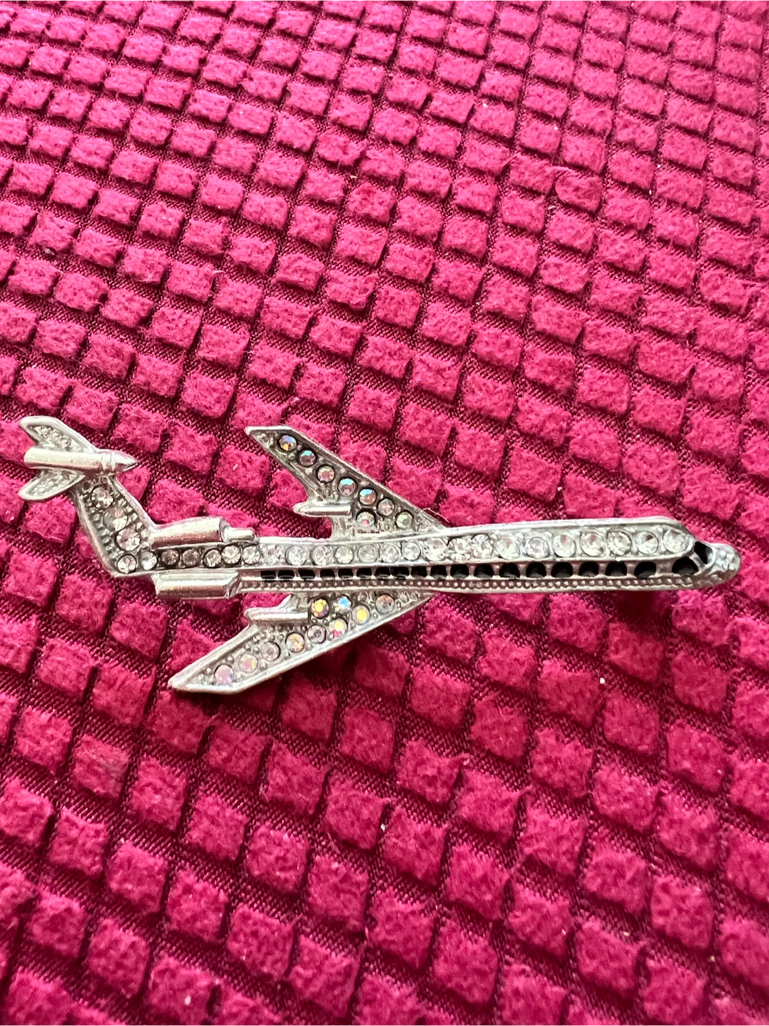 Sparkly Airplane Brooch