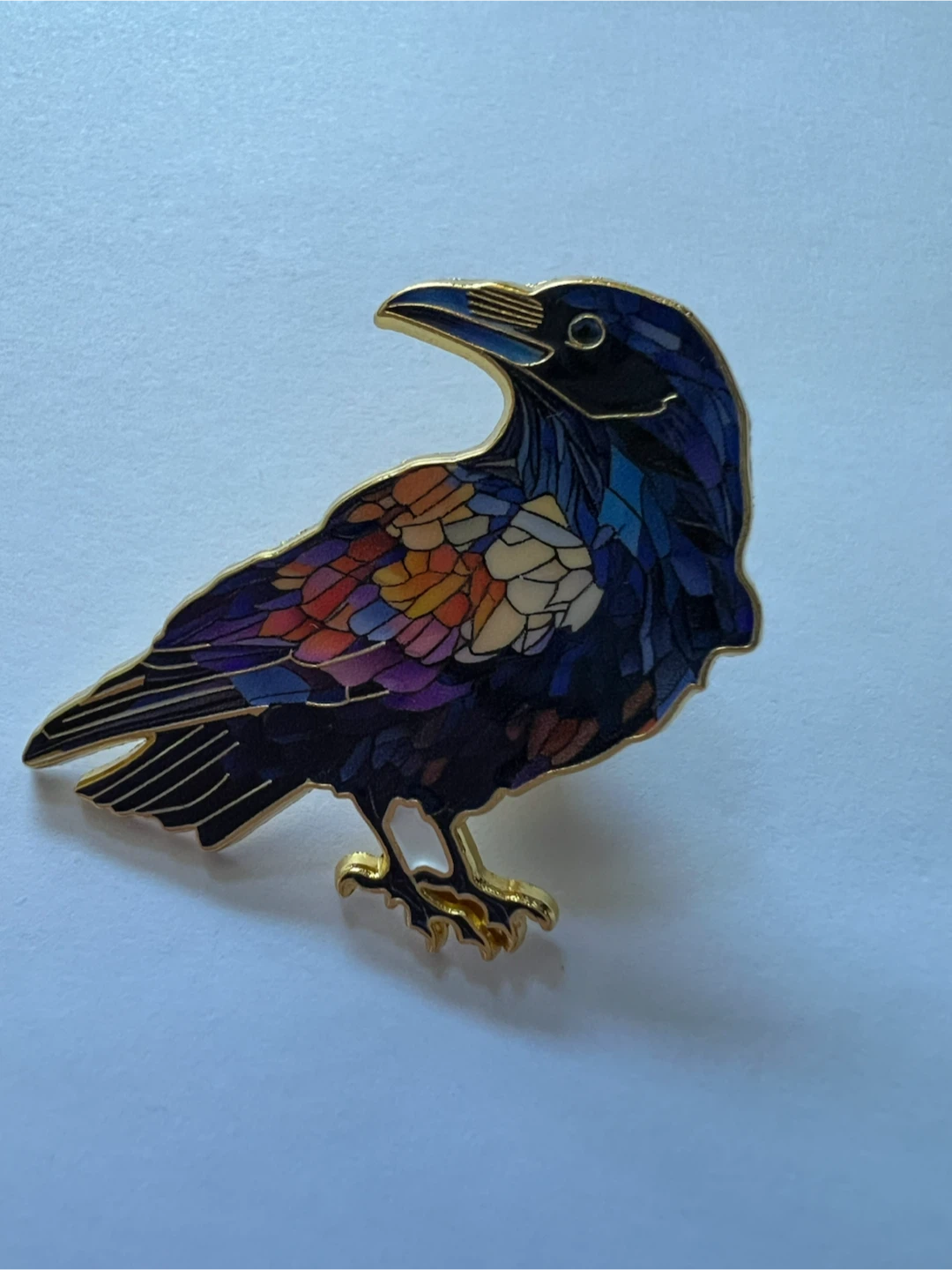 Enamel Raven Bird Lapel Pin