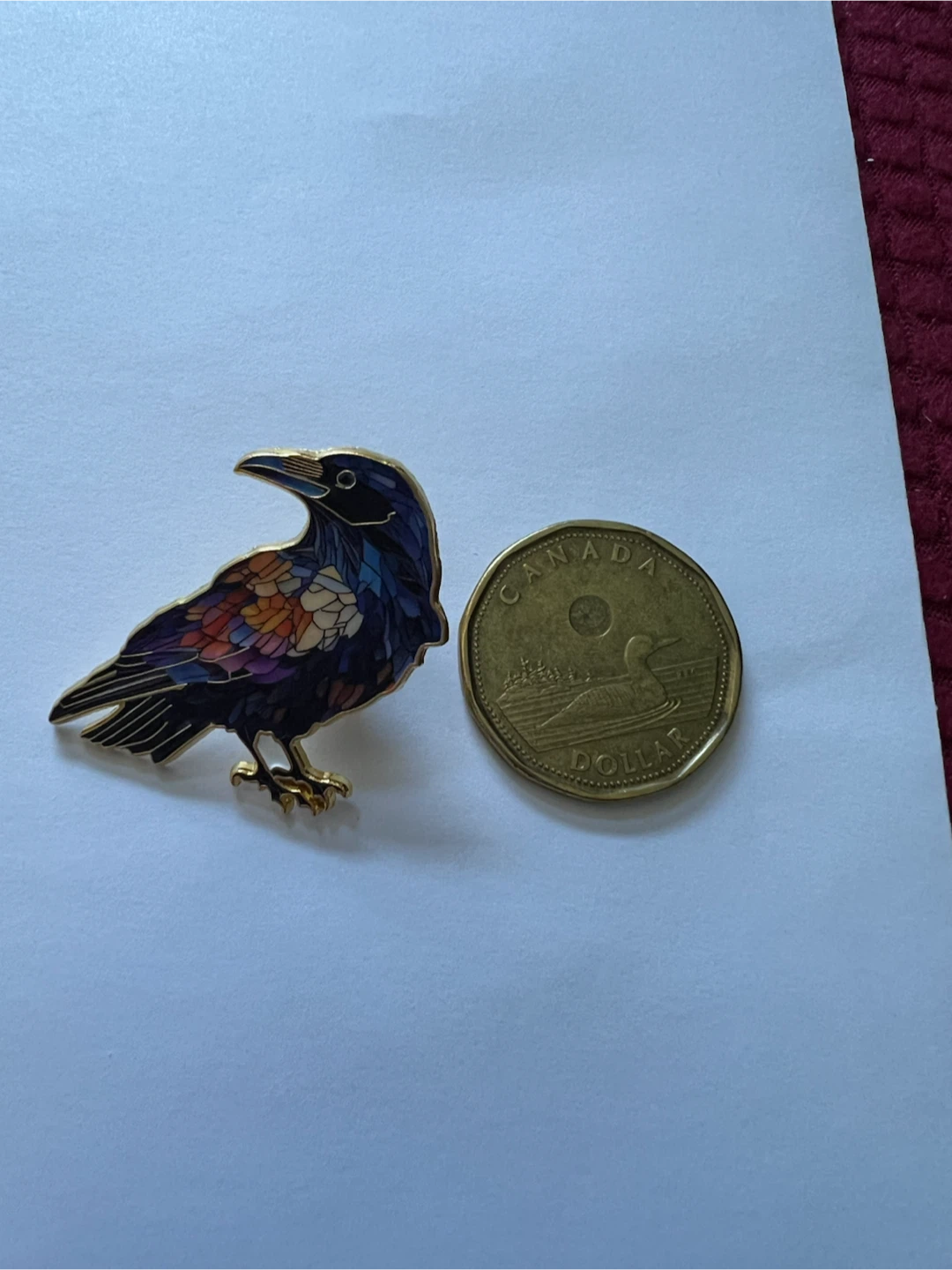 Enamel Raven Bird Lapel Pin - photo 2