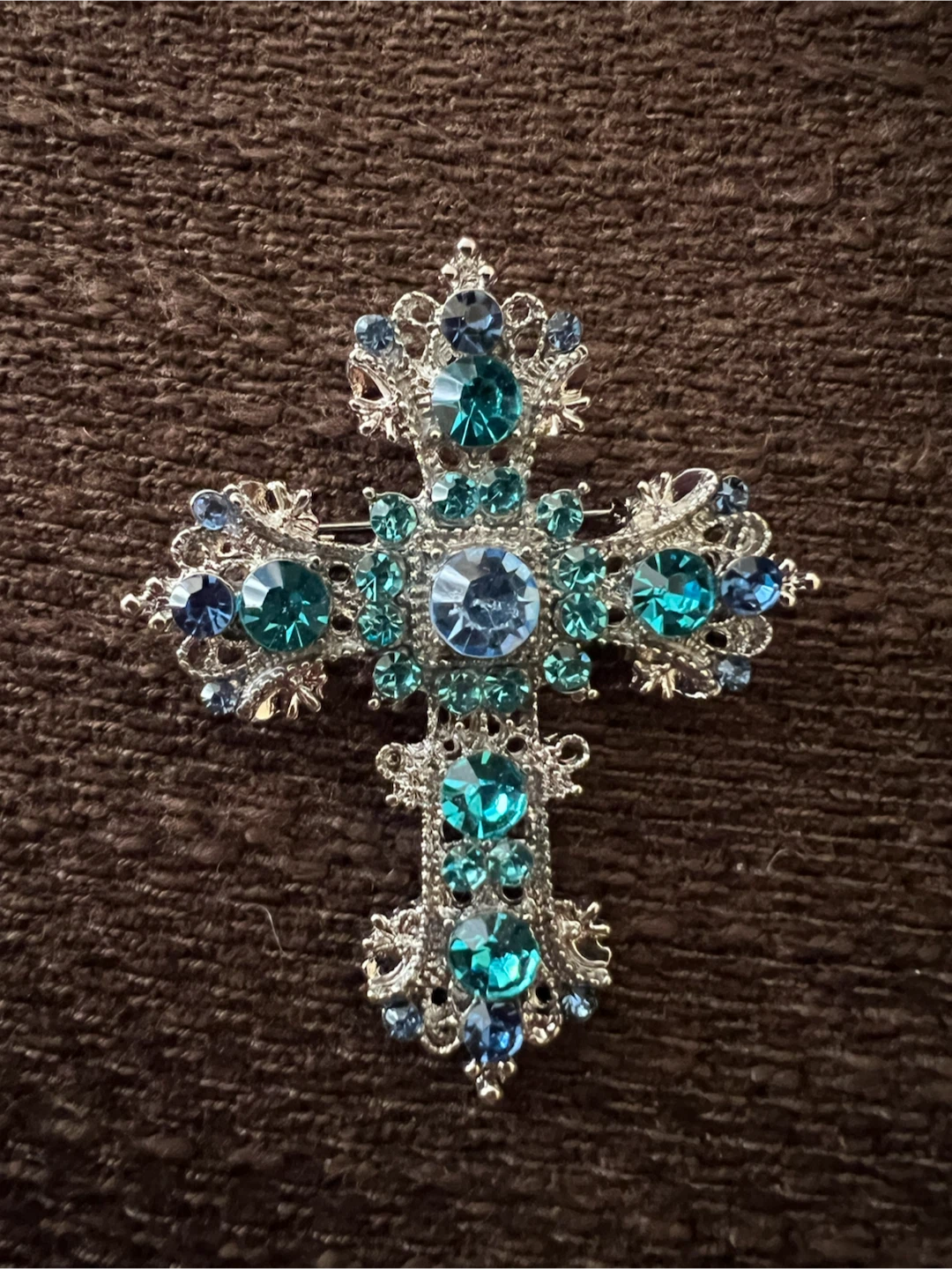 Jewelled Cross Brooch