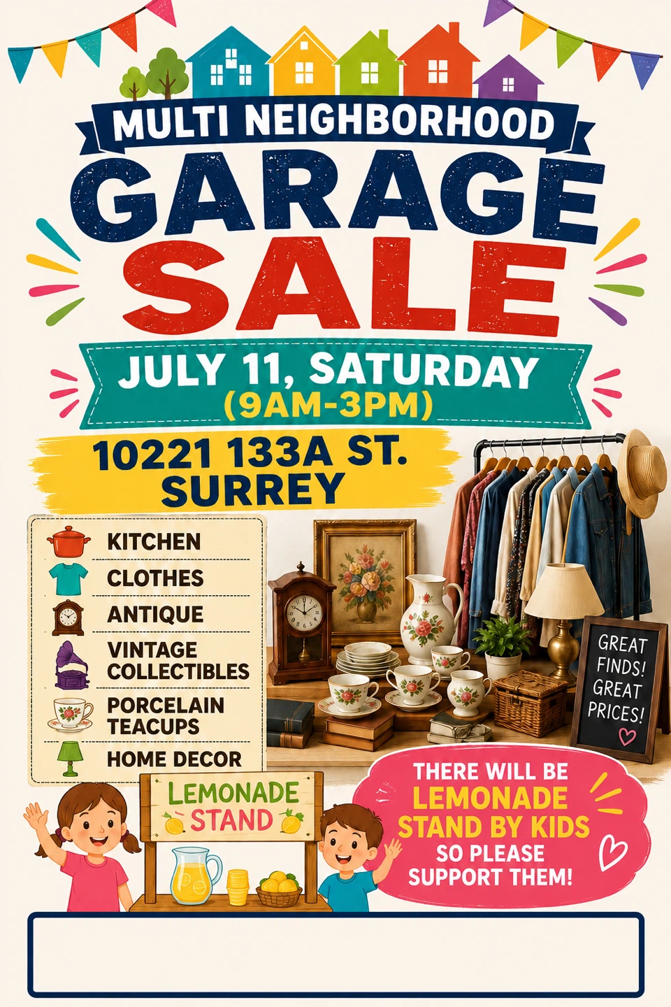 Multi-Neighborhood Garage Sale - July 11, Surrey
