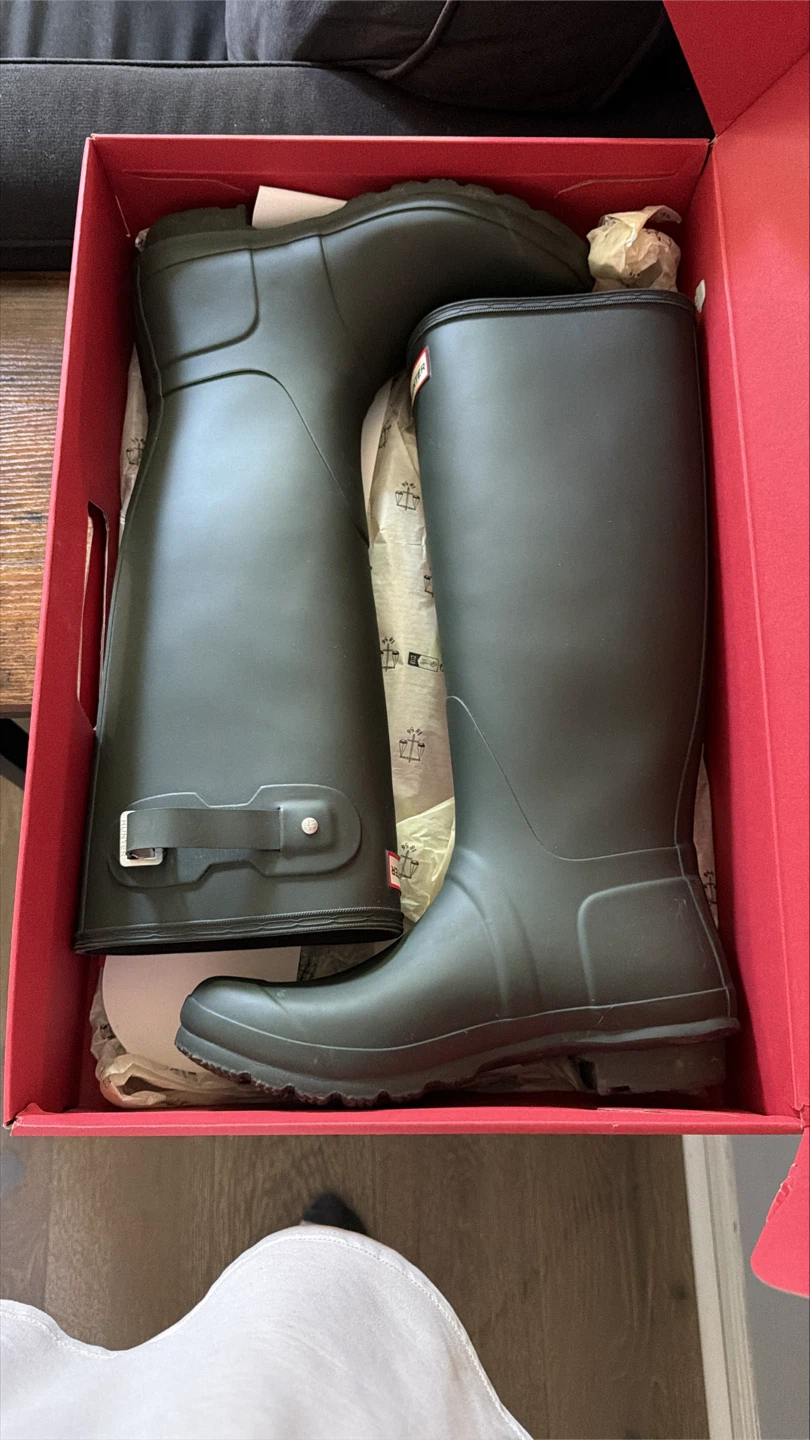Hunter Boots Tall Original Olive Green Rubber Boots