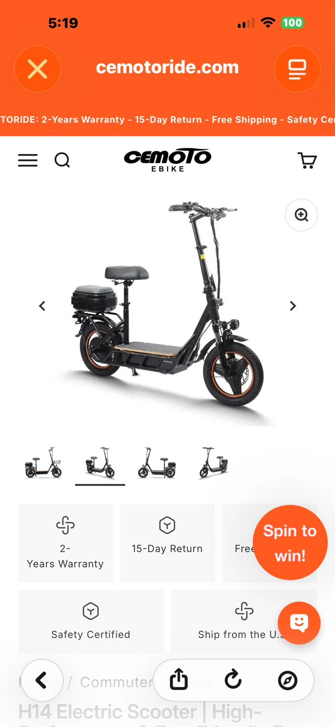 CEMOTO H14 Electric Scooter