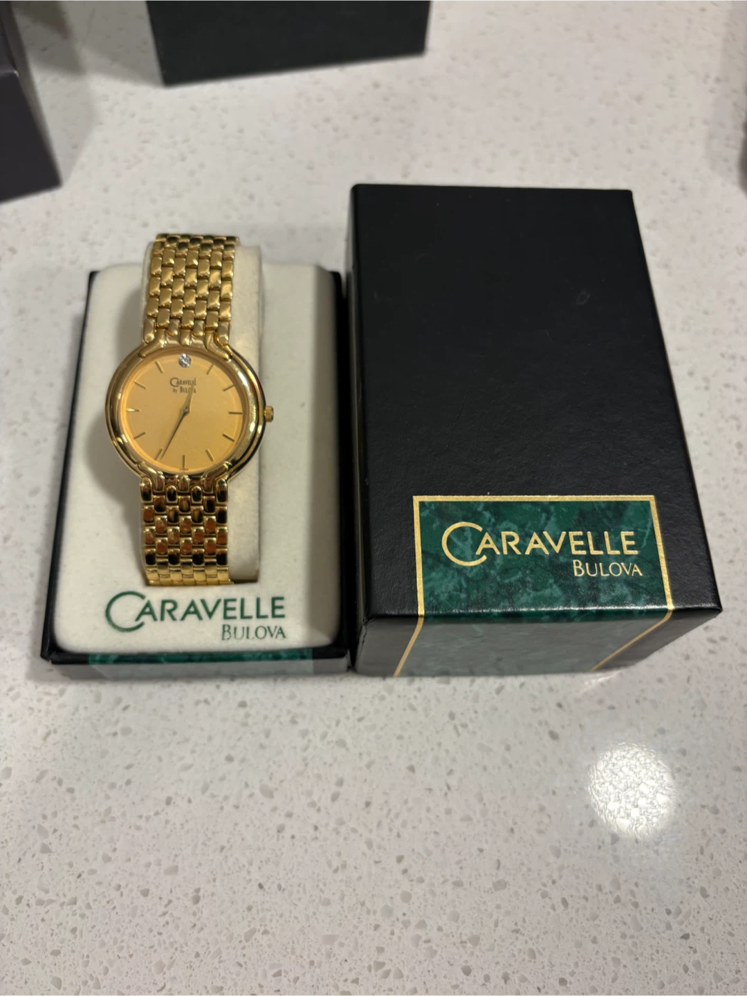 Vintage Caravelle by Bulova  GoldDiamond Quartz Watch