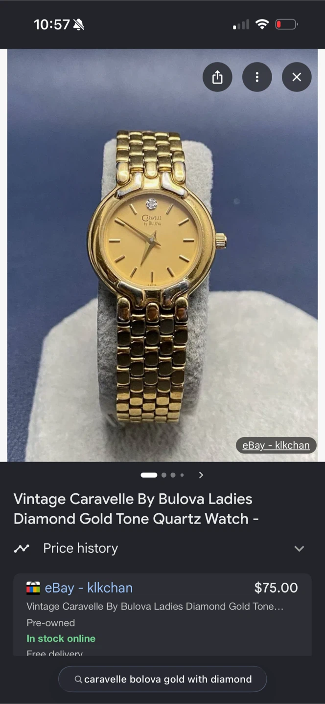 Vintage Caravelle by Bulova  GoldDiamond Quartz Watch - photo 3